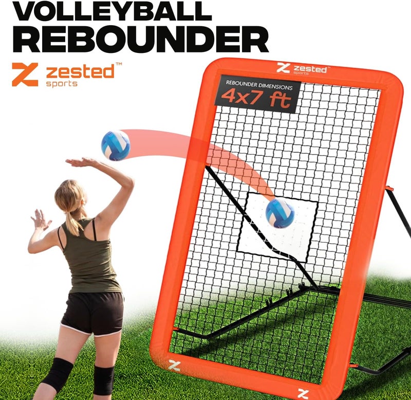 Zested Sports 7x4 FT Multi-Sport Rebounder Net – Adjustable Training Net for Volleyball, Lacrosse, Soccer & Baseball – Heavy-Duty Steel Frame, High-Tension Net & Carry Bag for Indoor/Outdoor Practice - Image 2